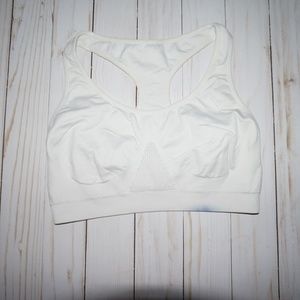 Champion small white elastic sports bra